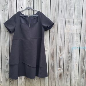 Eloquii 28 Peplum Black Ruffled Dress